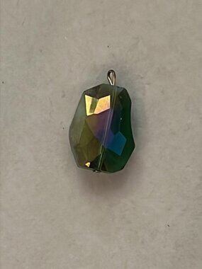 Ovalish Faceted Iridescent Stone Pendant